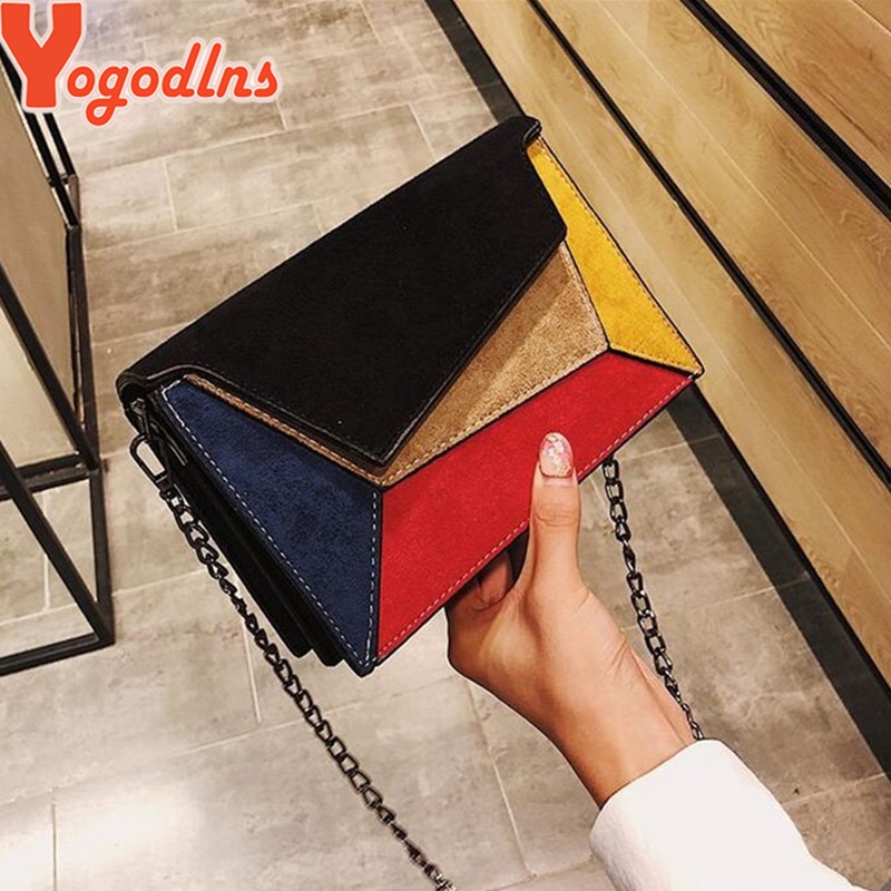 Yogodlns-r-tro-mat-Patchwork-sacs-bandouli-re-pour-femmes-Messenger-sacs-cha-ne-sangle-sac