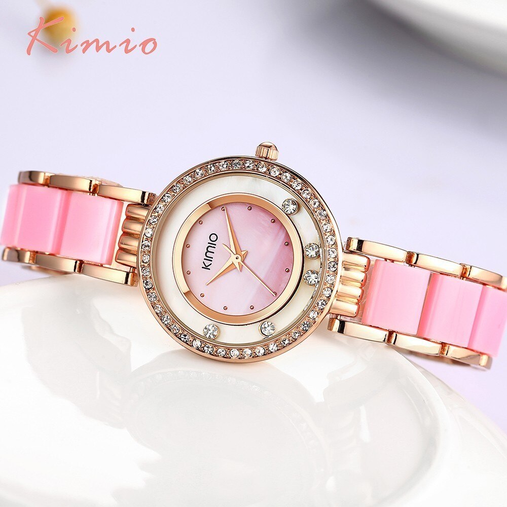 KIMIO-roulement-diamant-montre-femmes-robe-or-Rose-mode-montre-pour-femme-marque-de-luxe-femmes