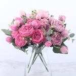 30cm-Rose-Rose-soie-pivoine-fleurs-artificielles-Bouquet-5-grande-t-te-et-4-bourgeon-pas