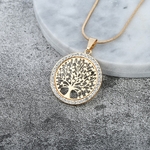 Hot-Tree-of-Life-cristal-rond-petit-pendentif-Collier-or-argent-couleurs-Bijoux-Collier-l-gant