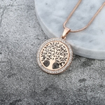 Hot-Tree-of-Life-cristal-rond-petit-pendentif-Collier-or-argent-couleurs-Bijoux-Collier-l-gant