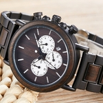 Unique-montre-en-bois-multifonction-cadran-Quartz-acier-bois-combin-montres-z-bre-horloge-Sport-d