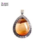 Pierre-pr-cieuse-d-agate-brune-naturelle-pour-femme-forme-de-goutte-d-eau-quartz-facettes