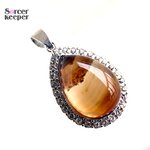 Pierre-pr-cieuse-d-agate-brune-naturelle-pour-femme-forme-de-goutte-d-eau-quartz-facettes