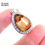 Pierre-pr-cieuse-d-agate-brune-naturelle-pour-femme-forme-de-goutte-d-eau-quartz-facettes