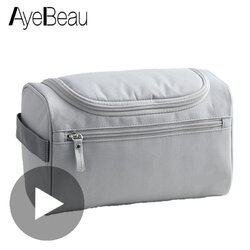 Trousse De Toilette Femme IGOLUMON Grande Capacité 2 Pièces - Imperméable Gris Voyage Et Maquillage