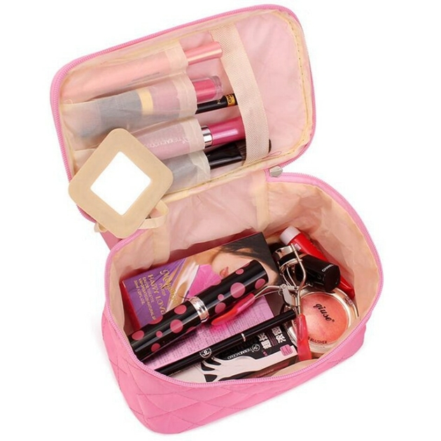 Trousse À Cosmétiques Sac De Rangement Cosmétique En Cuir Pu, Grande
