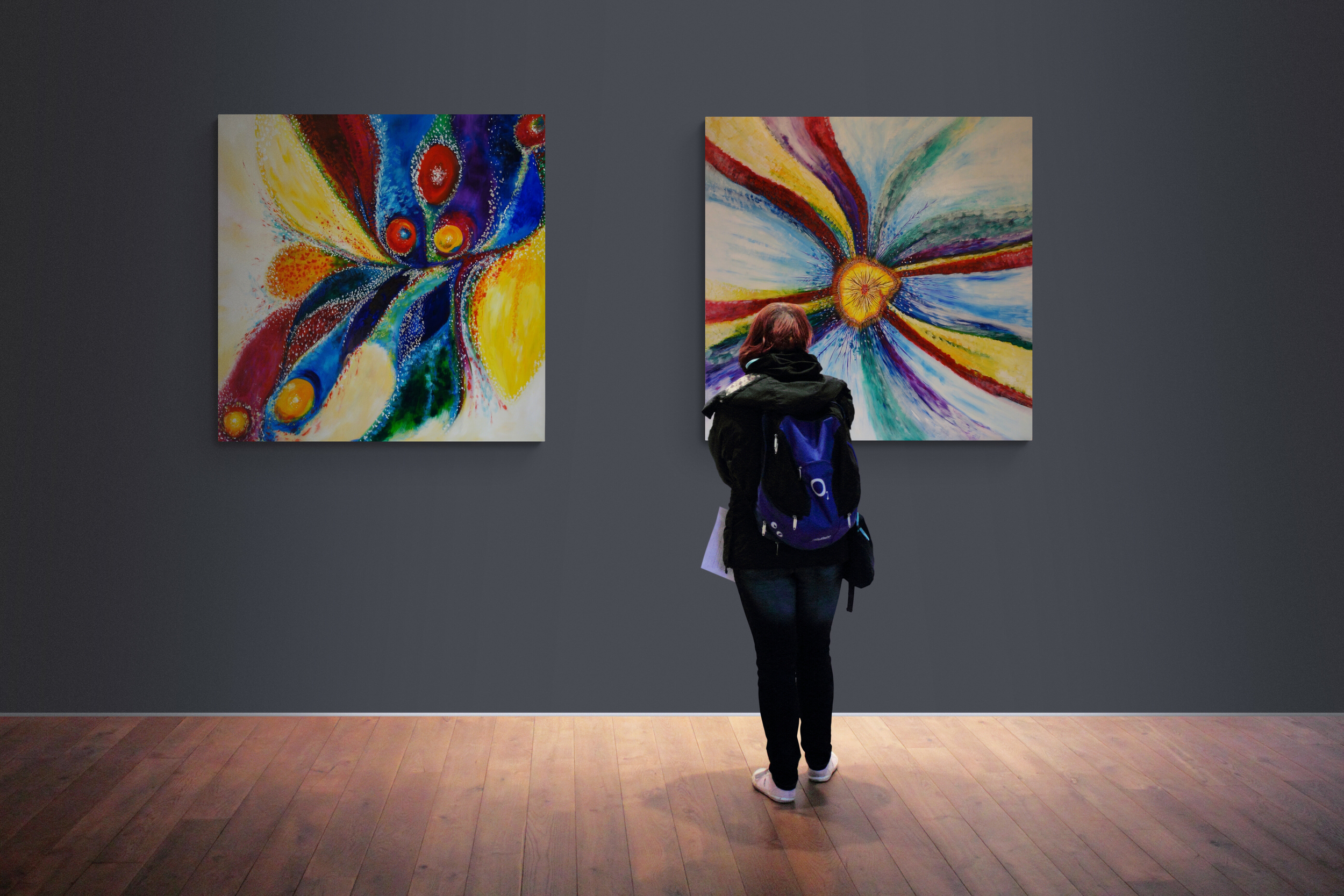 tableaux sans titre et emergence couleurs joyeuses et vives et mouvements vibrent
