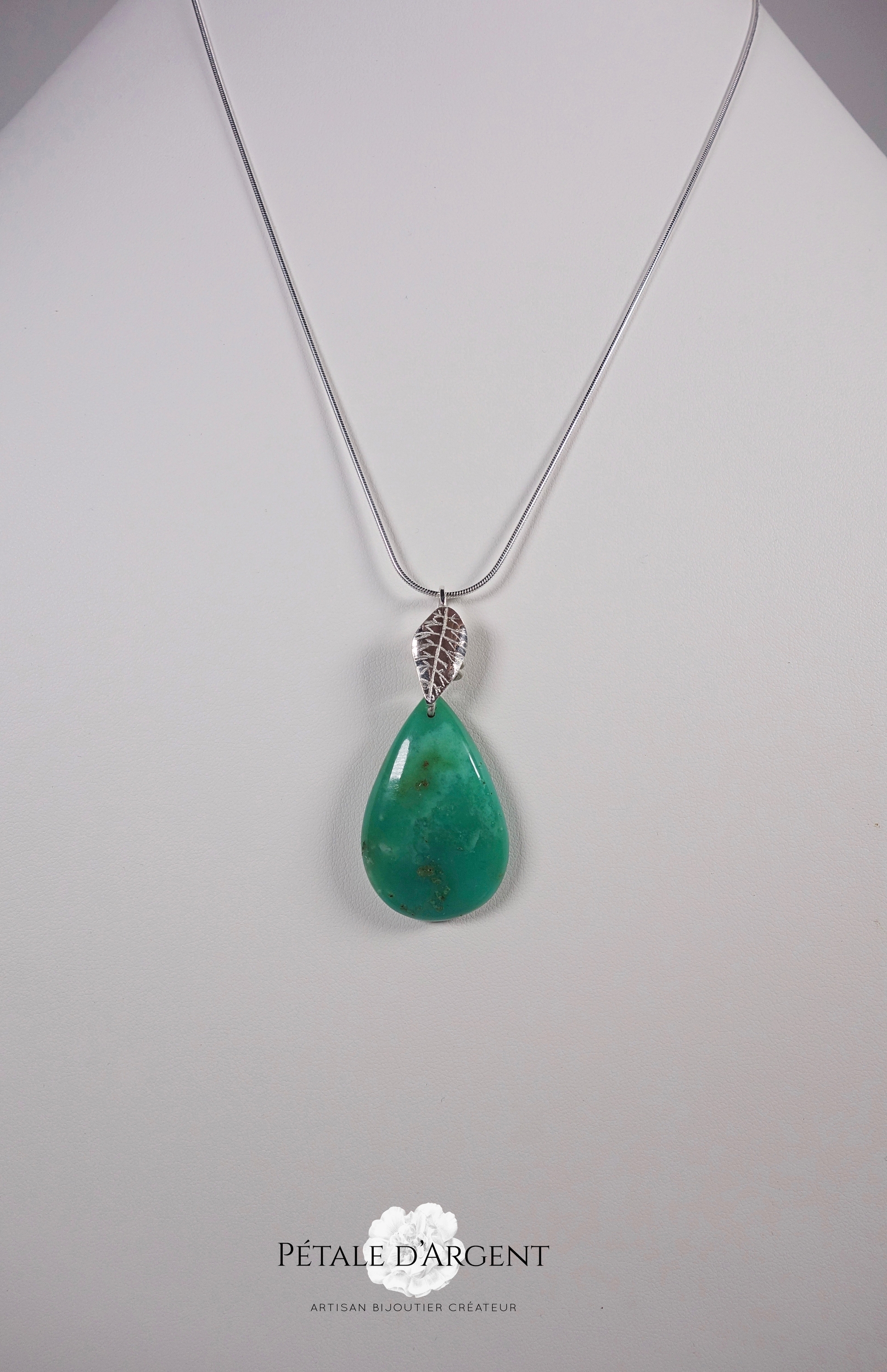 Pendentif simplissime chrysoprase