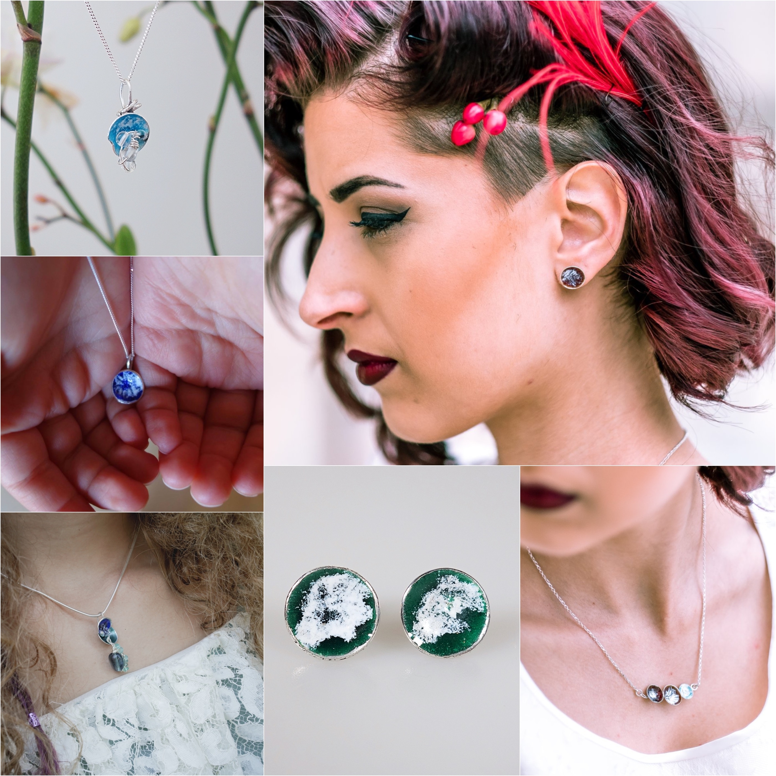 Collage floral émail