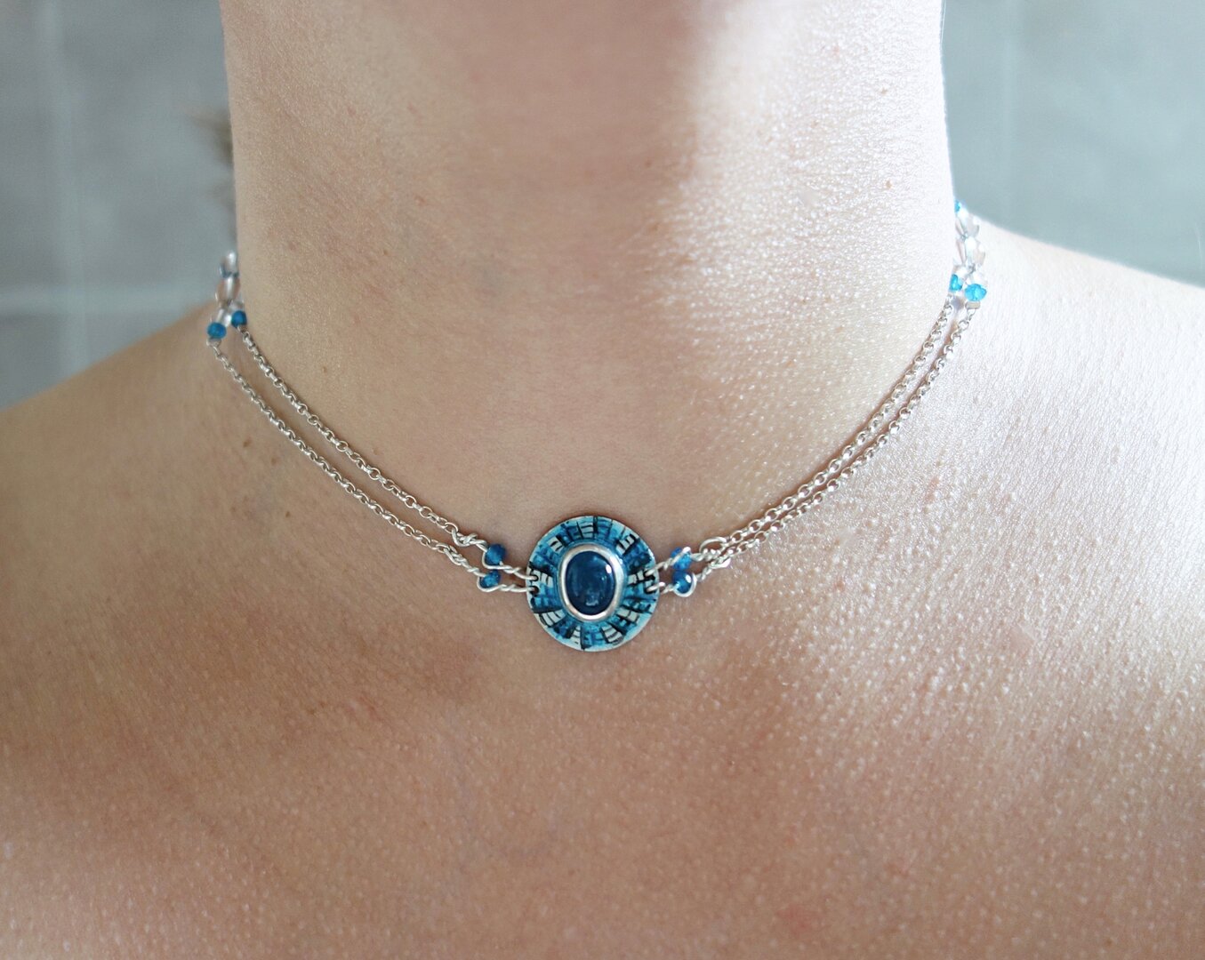 Collier Avec Pendentif En Argent Testé - Occasion - REF95686 - Bijou Vintage