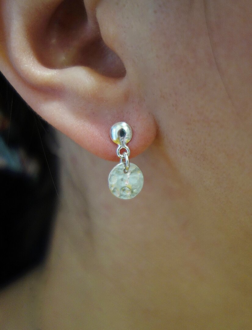 Boucles D'oreilles Argent Massif Avec Perles Noires | Occasion, Style Boucle, Métal Précieux