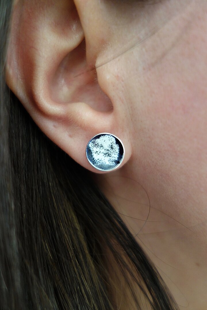 Boucles D'oreilles Argent 925 & émeraude Naturelle - Fleur Diamant - Fait Main - Sans Nickel