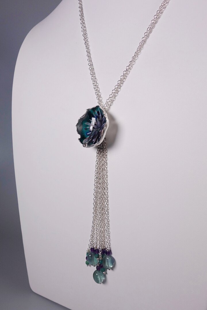 Collier Eliot En émail - Tons Cuivré Doré, Ras Du Cou, Moderne, Occasion Excellent état