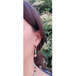Boucles d'oreilles "simplissimes" chrysocolle cristal et amazonite portées