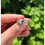 bague nature en argent massif avec quartz fumé à la lumière du soleil