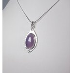 Féérie. Pendentif argent massif et agate. Bijou nature. Violet. Pétale dargent.