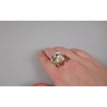 Bague fleur argent et or