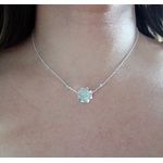 Collier Fleur chrysoprase