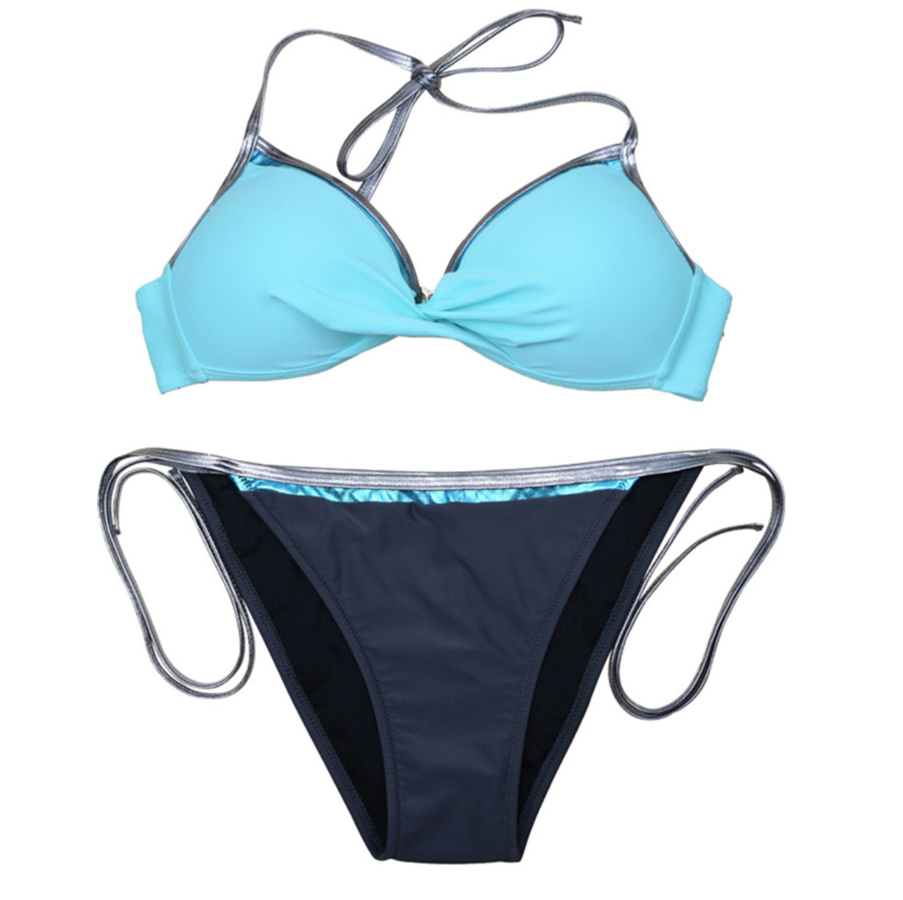 Bleu turquoise - Maillot de bain push up brésilien - 6 couleurs au choix - S au XXL