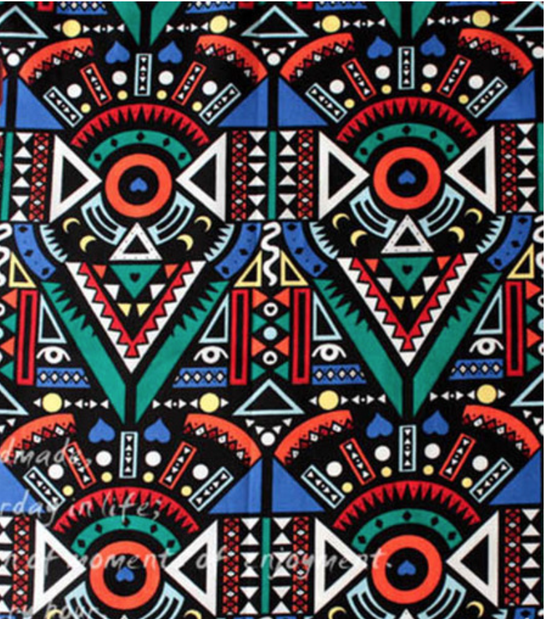 Tissu ou Nappe imprimé Tribal - Coton et Lin - 3 motifs