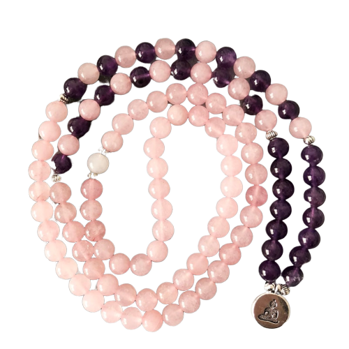 Bracelet Calme et Paix intérieur - Améthyste rose - 108 Pierres naturelles