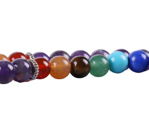 Bracelet ethnique de méditation - Améthyste - Lapis lazuli - Jade - 108 Pierres naturelles violet