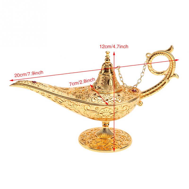 Dimensions Idée déco : Lampe magique style Aladdin - Métal doré 3D