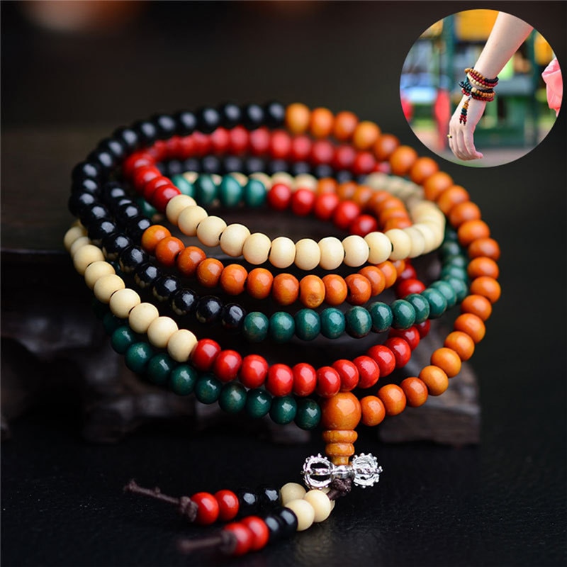 Passion yoga - AMAYA - Bracelet mala en bois de santal naturel - 108 perles bouddhiste