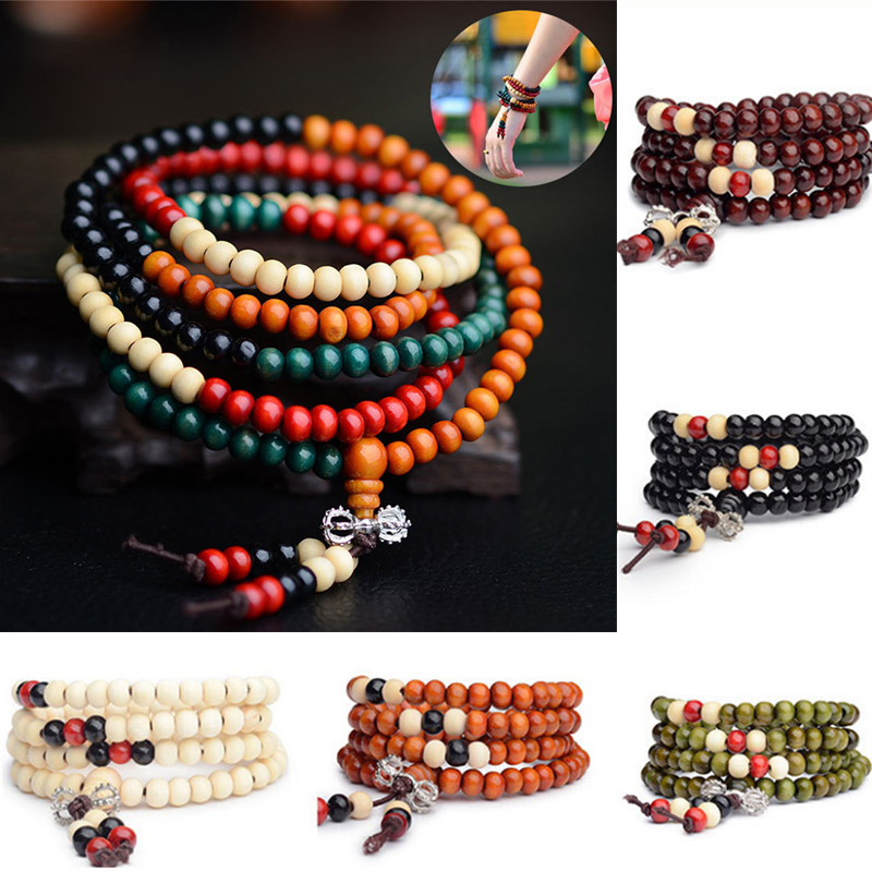 AMAYA - Bracelet mala en bois de santal naturel - 108 perles