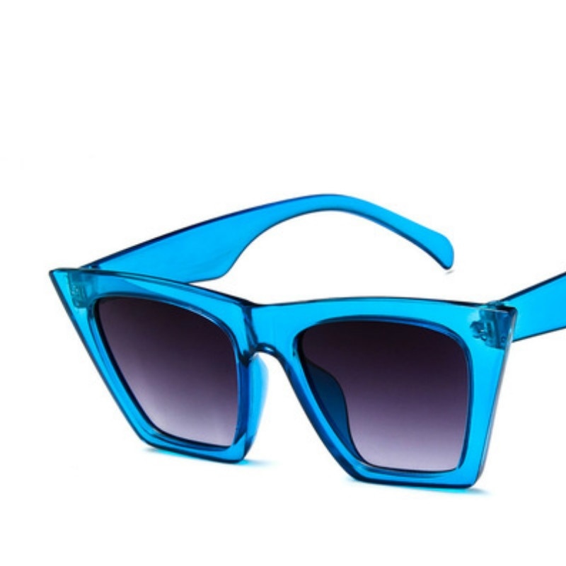 Lunettes de soleil - Star fashion - Yeux de chat - Bleu trasparent