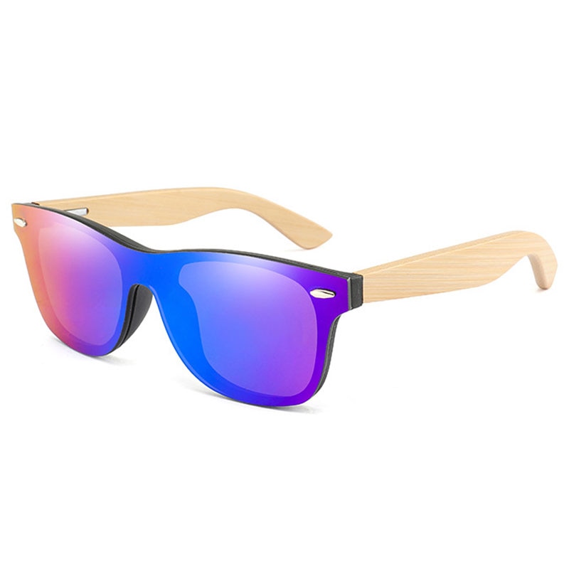 Passion Yoga - Lunettes de Soleil - Effet Miroir - Bois - violet