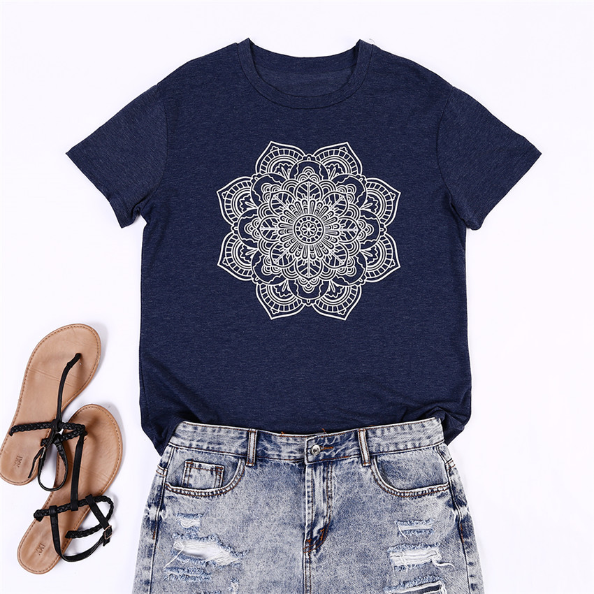 T-Shirt en Coton - Fleur Mandala - S au XL