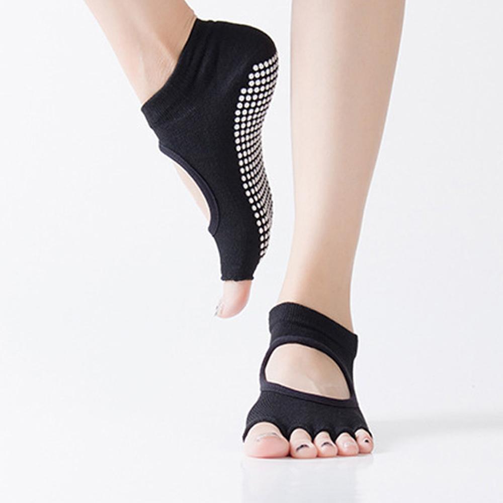 Chaussettes-de-Yoga-en-coton-noir