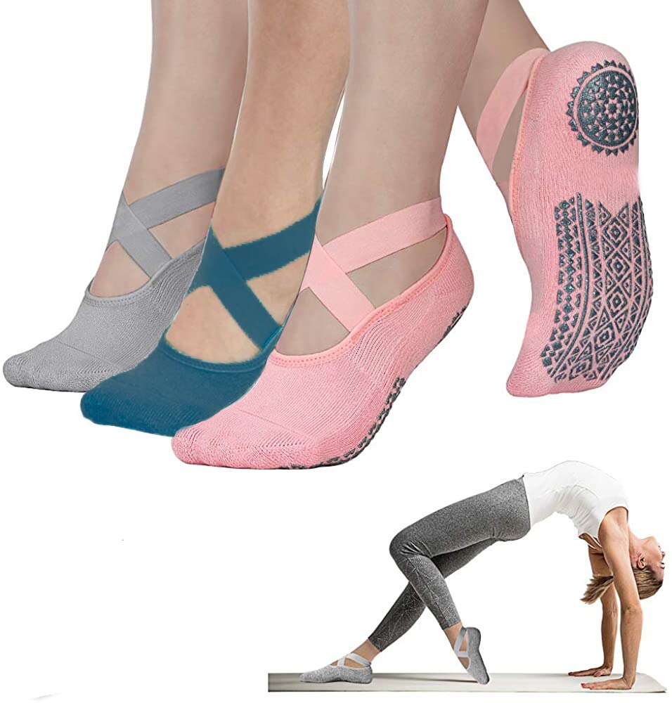 3 paires de chaussettes de yoga antidéapantes - passion yoga