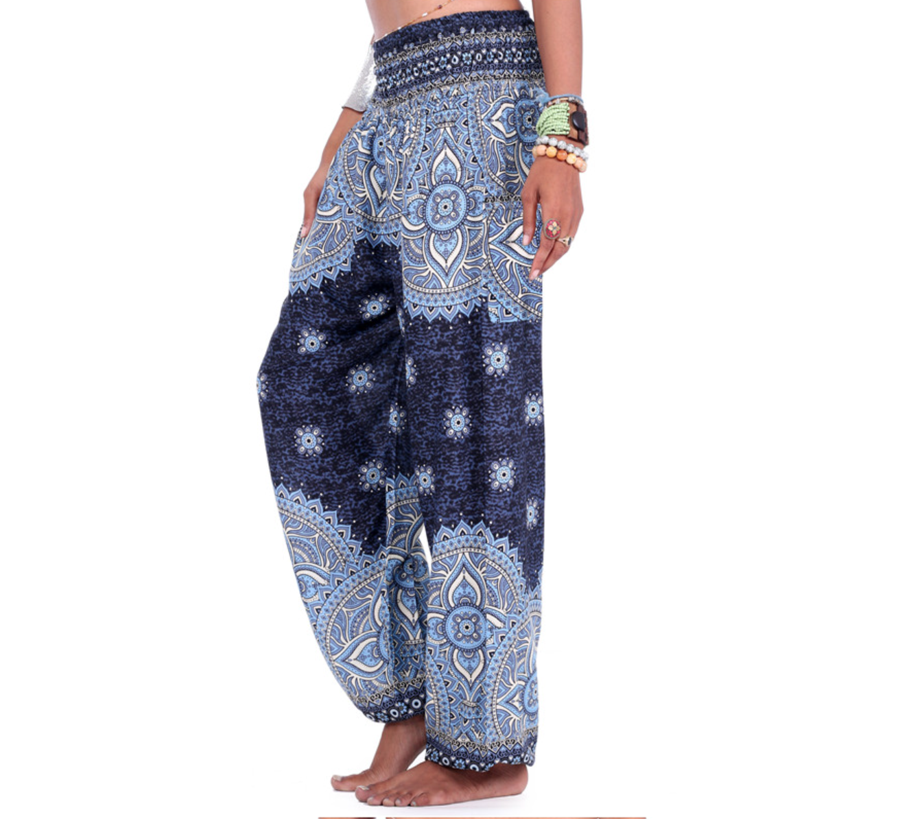 pantalon ethnique mandala yoga bleu