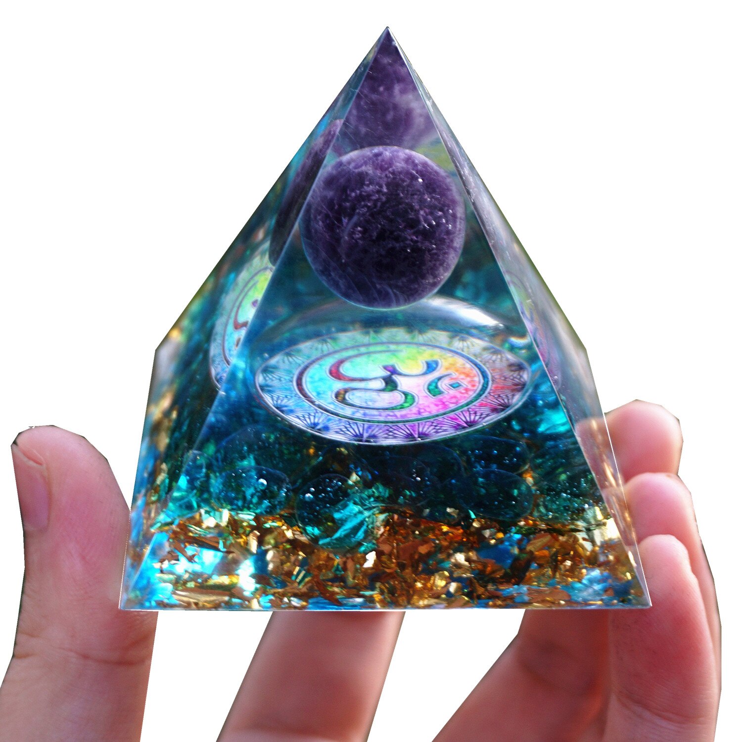 PYRAMIDE-ORGONITE-QUARTZ-bleu-fait-la-main-sph-re-d-am-thyste-OHM-cristal-de-gu