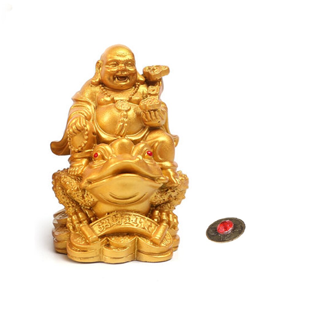 Statue-porte-bonheur-Feng-Shui-Maitreya-bouddha-Figurine-de-crapaud-argent-Fortune-richesse-chinoise-grenouille-dor