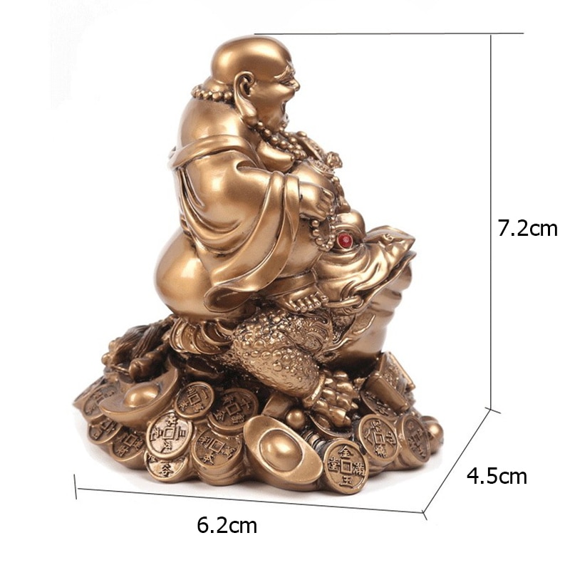 Statue-porte-bonheur-Feng-Shui-Maitreya-bouddha-Figurine-de-crapaud-argent-Fortune-richesse-chinoise-grenouille-dor