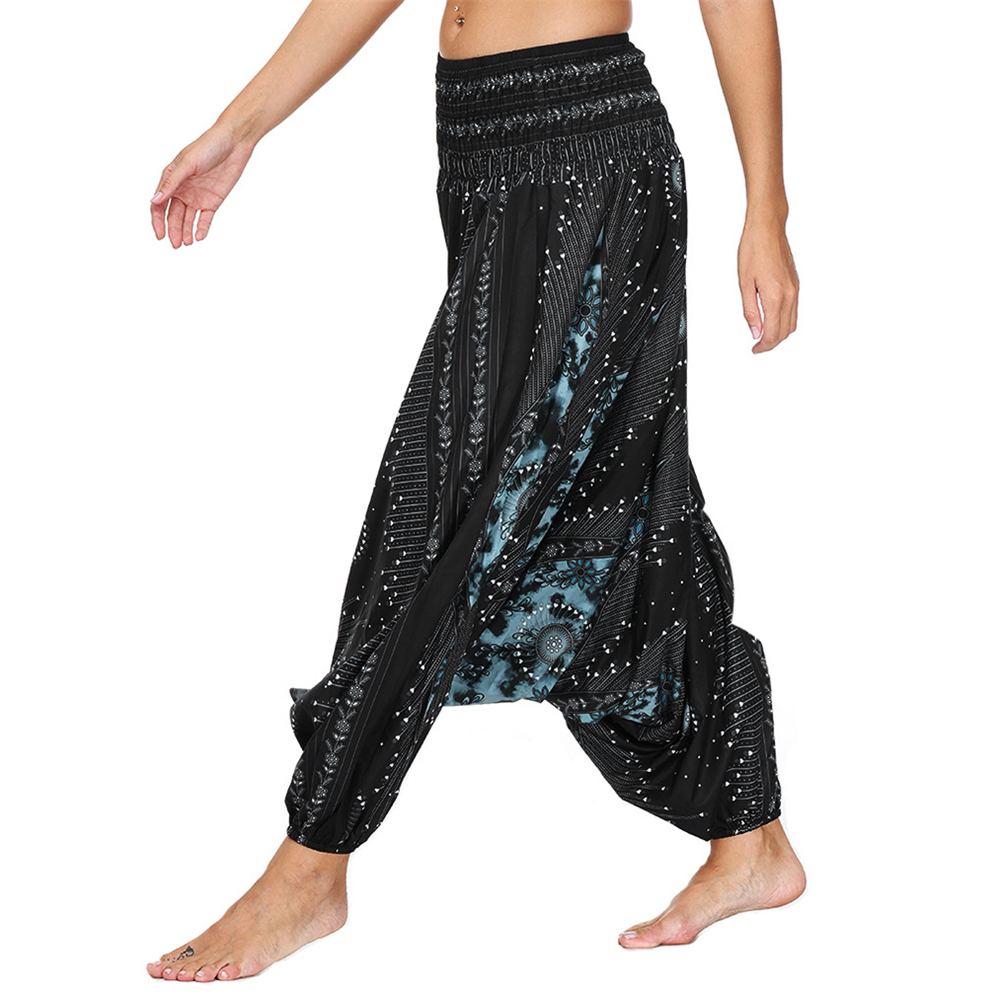 Pantalon-Boho-ample-de-Yoga-taille-haute-pour-femmes-pantalon-de-plage-Harem-Baggy-Hippie-Aladdin