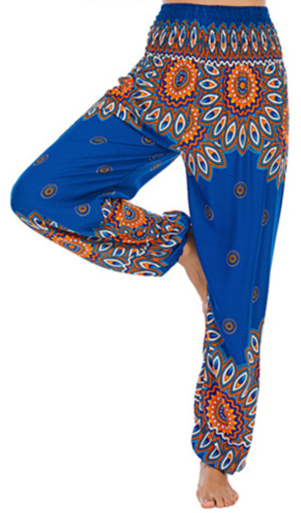 Leela - Harem boohoo chic yoga bleu électrique