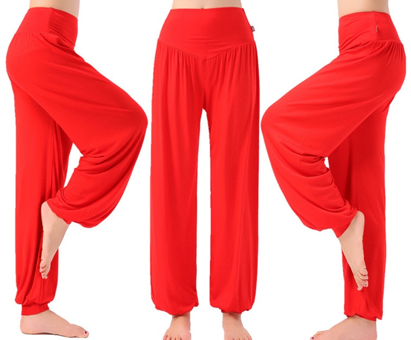 Pantalon ample de yoga grande taille - Court ou Long - M au 3XL - rouge