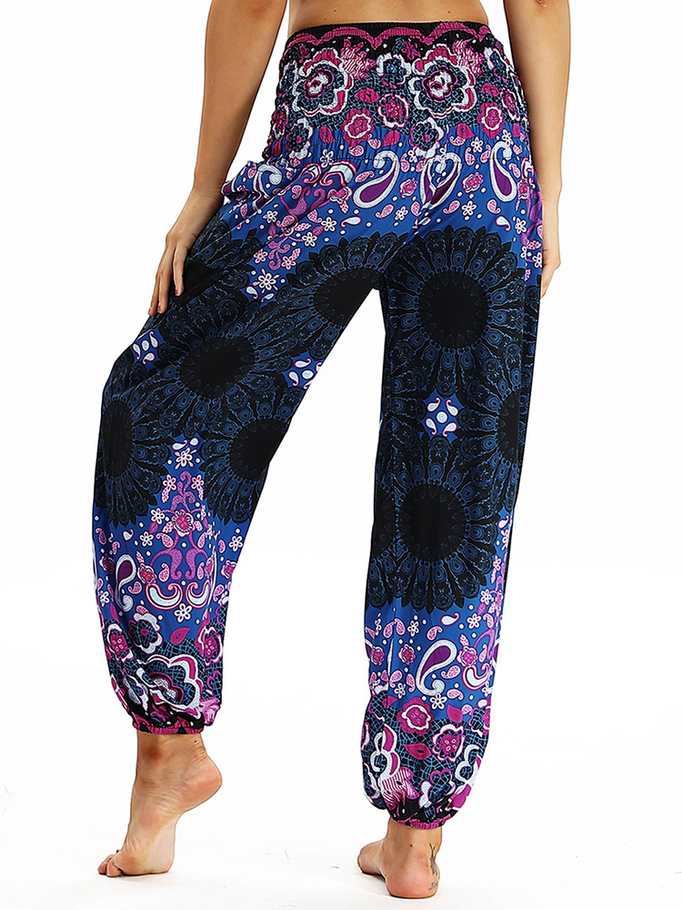 Pantalon-de-Yoga-Harem-pour-femmes-2-poches-imprim-Boho-ample-Hippie-Palazzo-Baggy-gitane