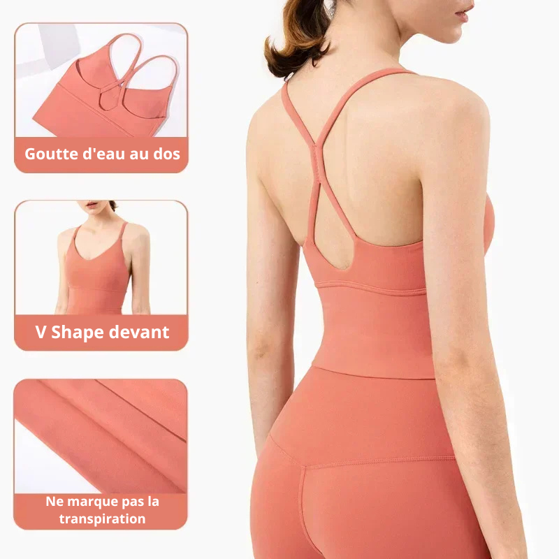 Shanti - Ensemble de yoga V shape - corail