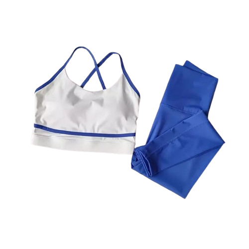 Mudra-ensemble de yoga coloré bleu