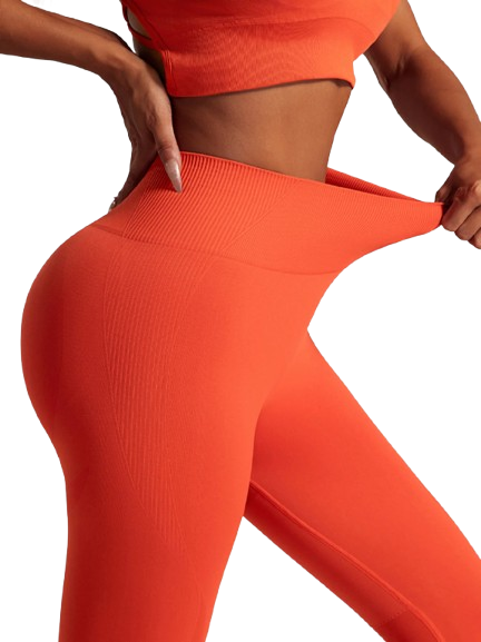 Legging de yoga taille haute sans couture orange
