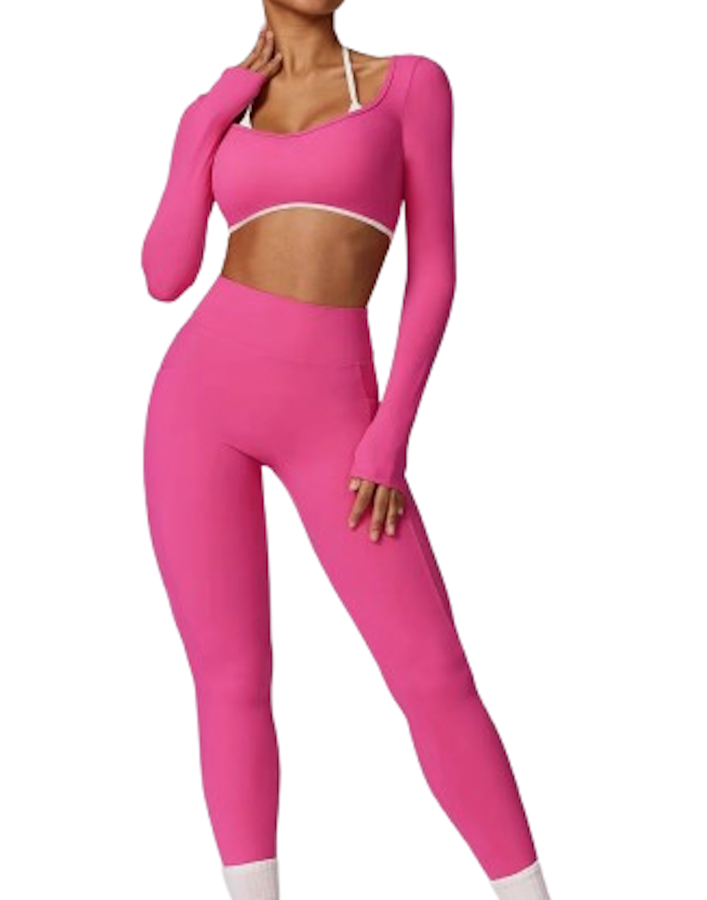 Yogia - Ensemble de Yoga manches longues rose