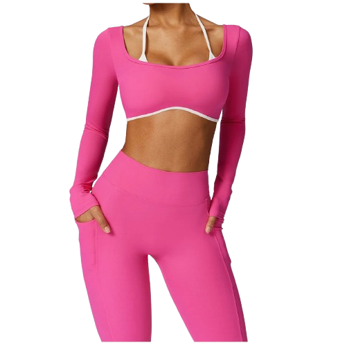 Yogia - Ensemble de Yoga manches longues rose 2