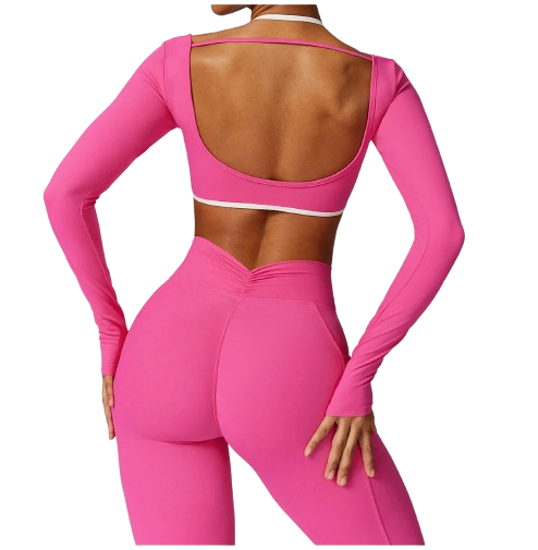 Yogia - Ensemble de Yoga manches longues rose