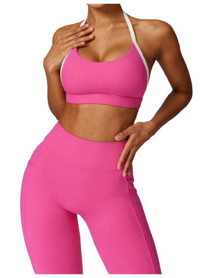 Yogia - Ensemble de Yoga sans manches longues rose